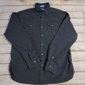 PD&C Men's Grey Button Down Shirt Large